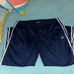 adidas Navy Blue Track Pants with White Stripes